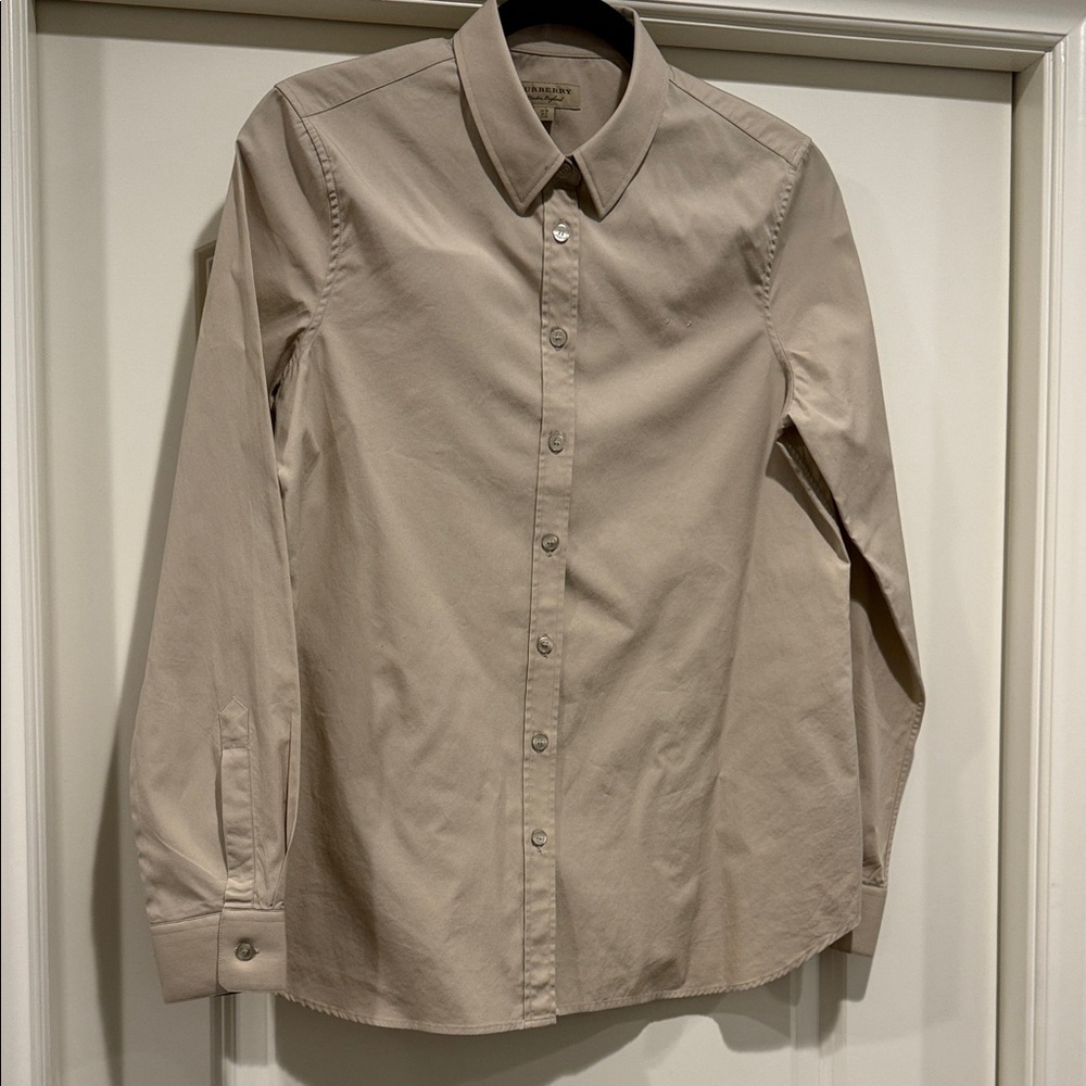 Burberry Light Khaki Button Down Shirt